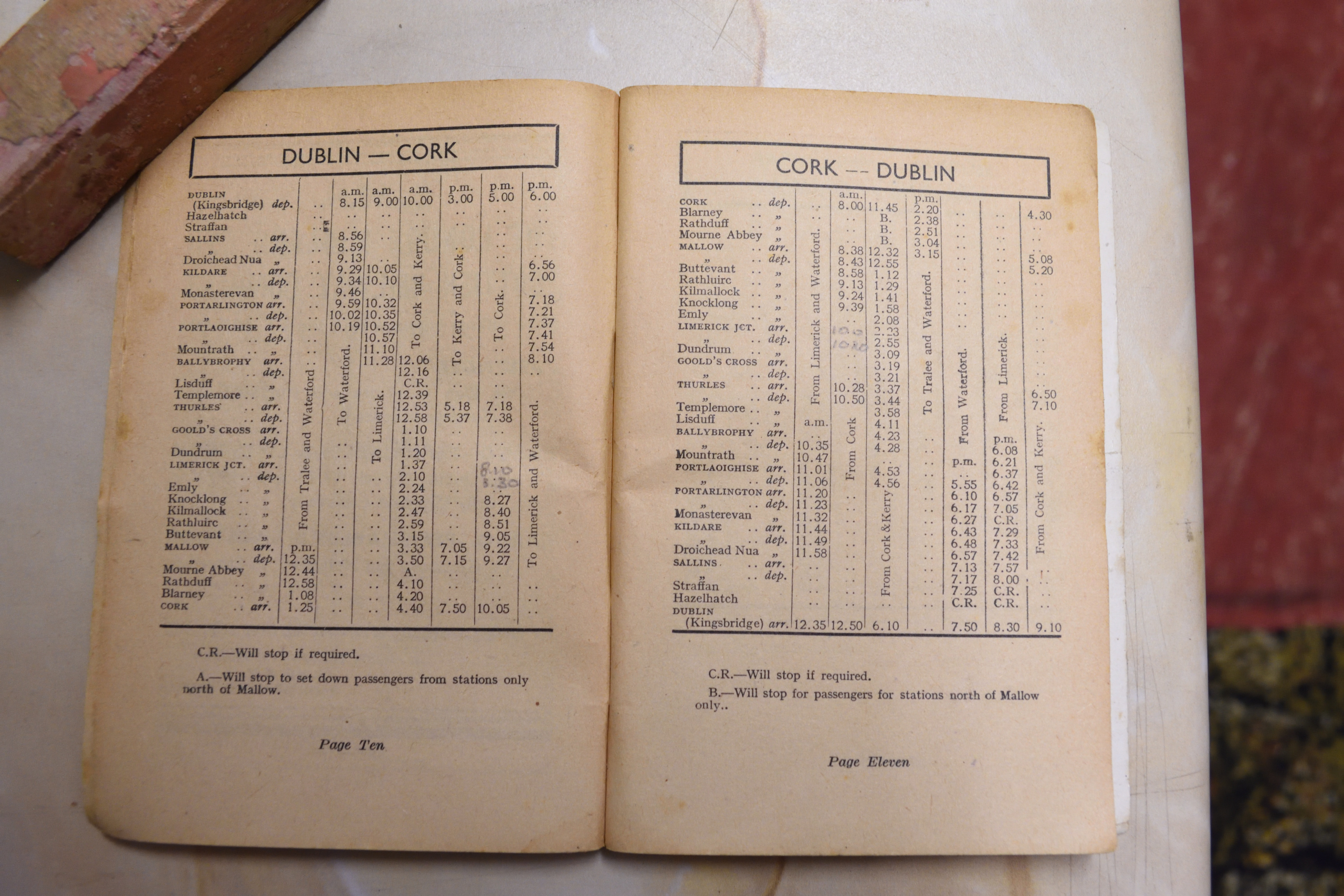 Dublin - Cork Timetable