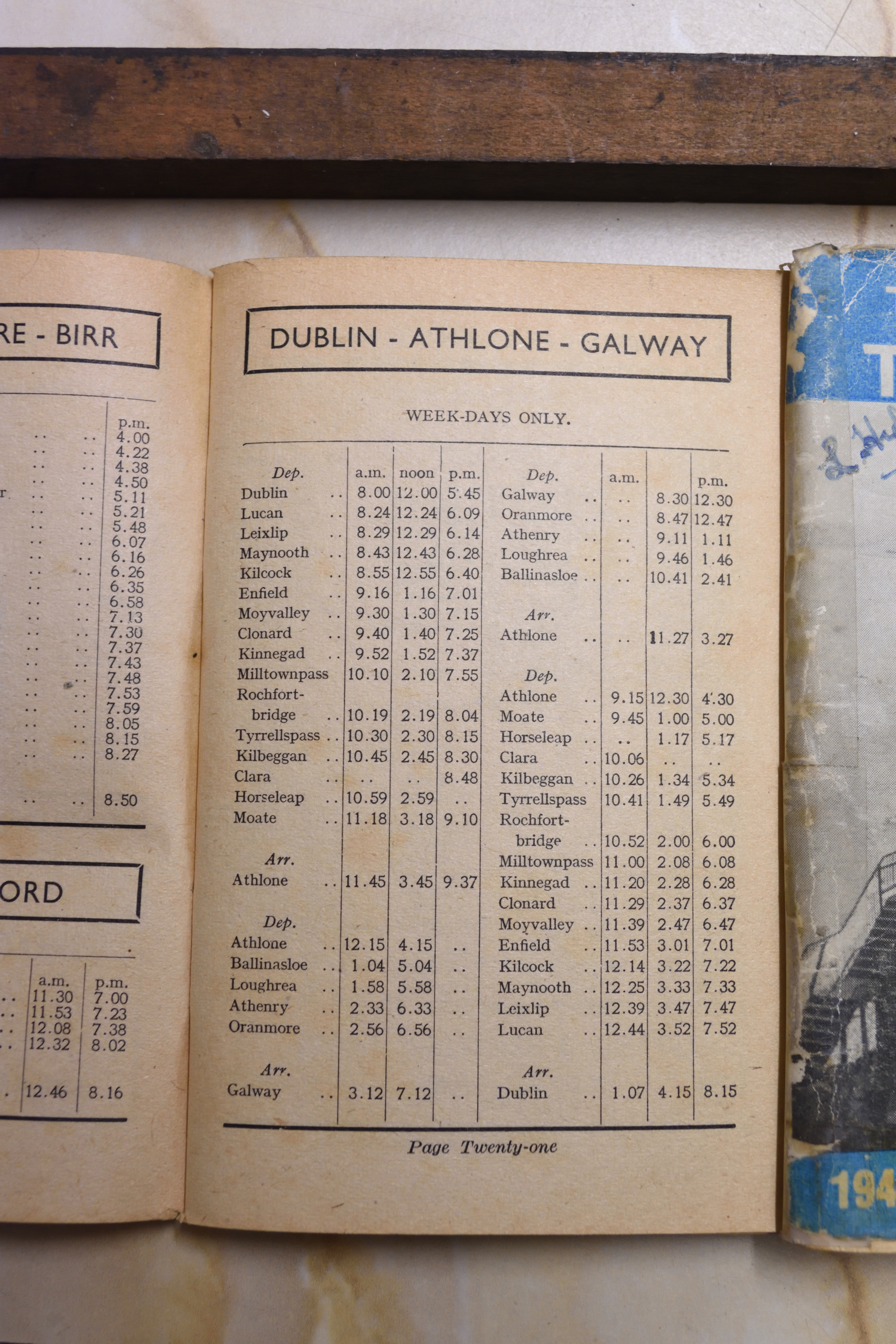 Dublin – Galway Timetable